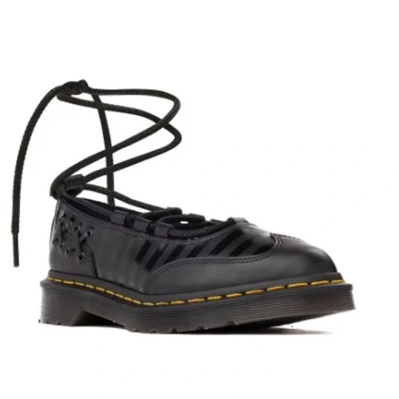 Dr. Martens x Wednesday Elphie II Mary Jane Ballet Flat Black Leather Goth NEW - Picture 6 of 6